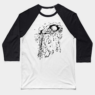 Black N White Zombie Art Baseball T-Shirt